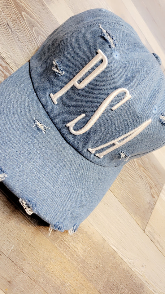 Distressed Denium Dad Cap